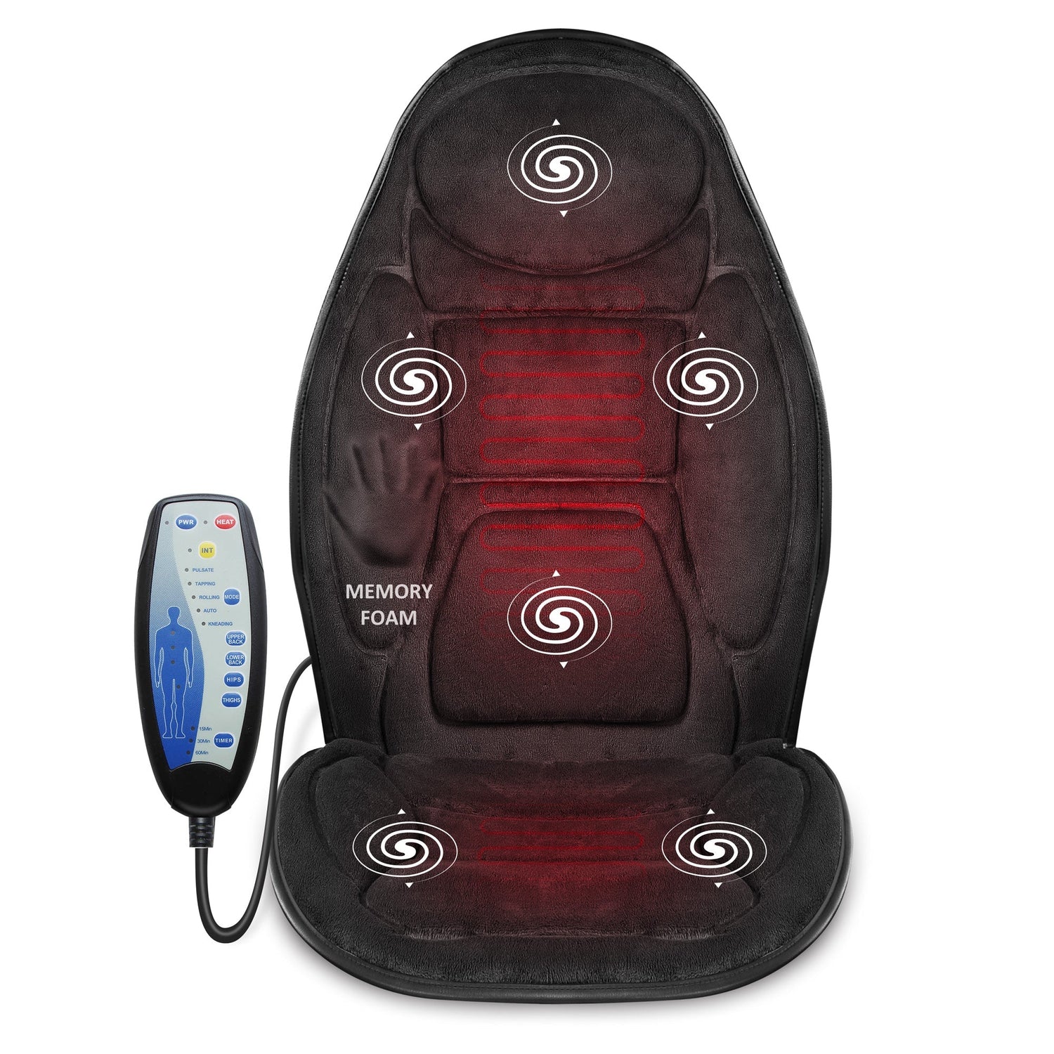 Snailax Massage Mat with 10 Vibrating Motors and 4 Therapy Heating pad Full  Body Massager Cushion for Relieving Back Lumbar Leg